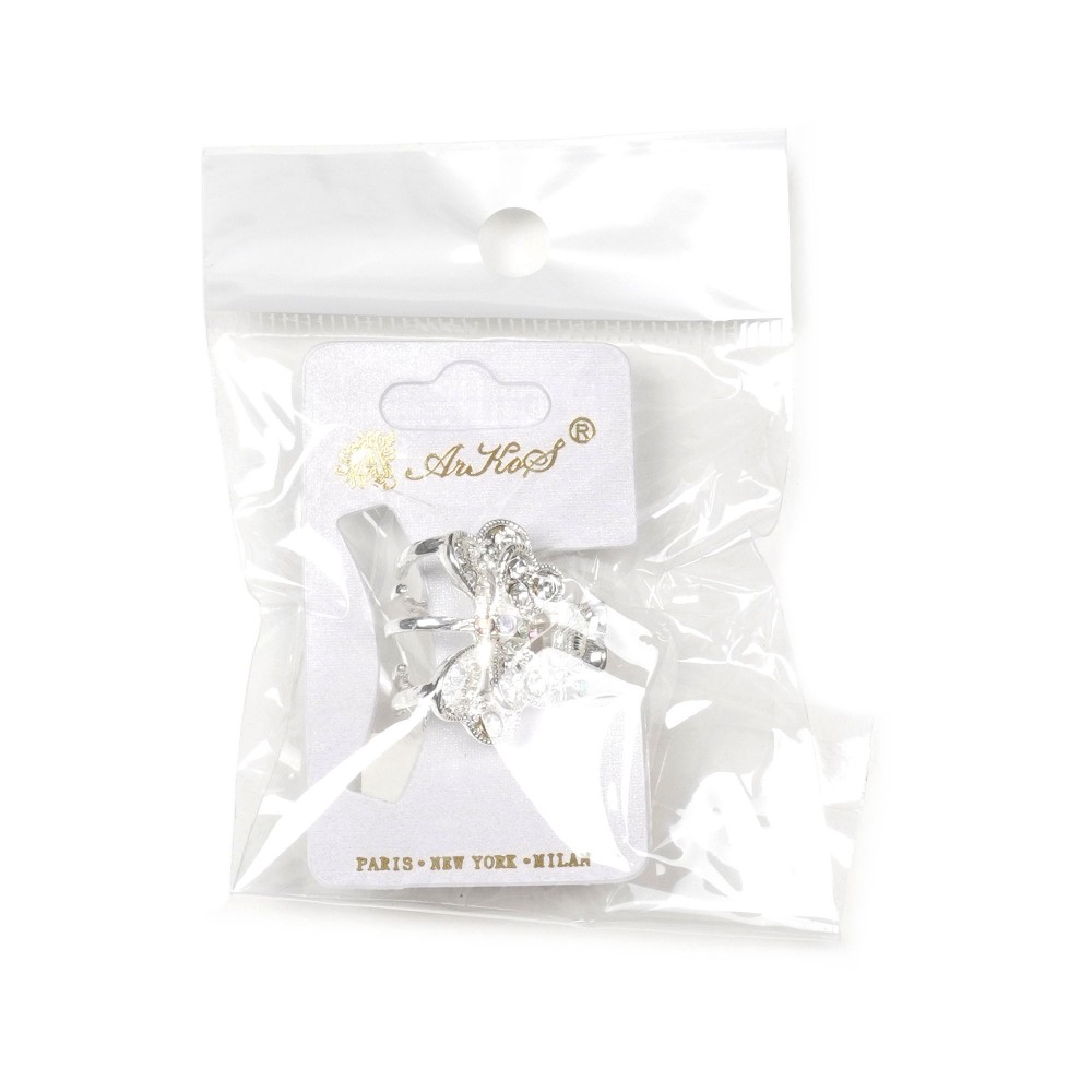 Заколка-краб для волосся з металу зі стразами 2.4см (14808) 20