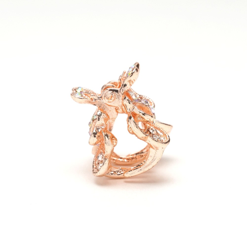 Заколка-краб для волосся з металу зі стразами 2.4см (14808) 14