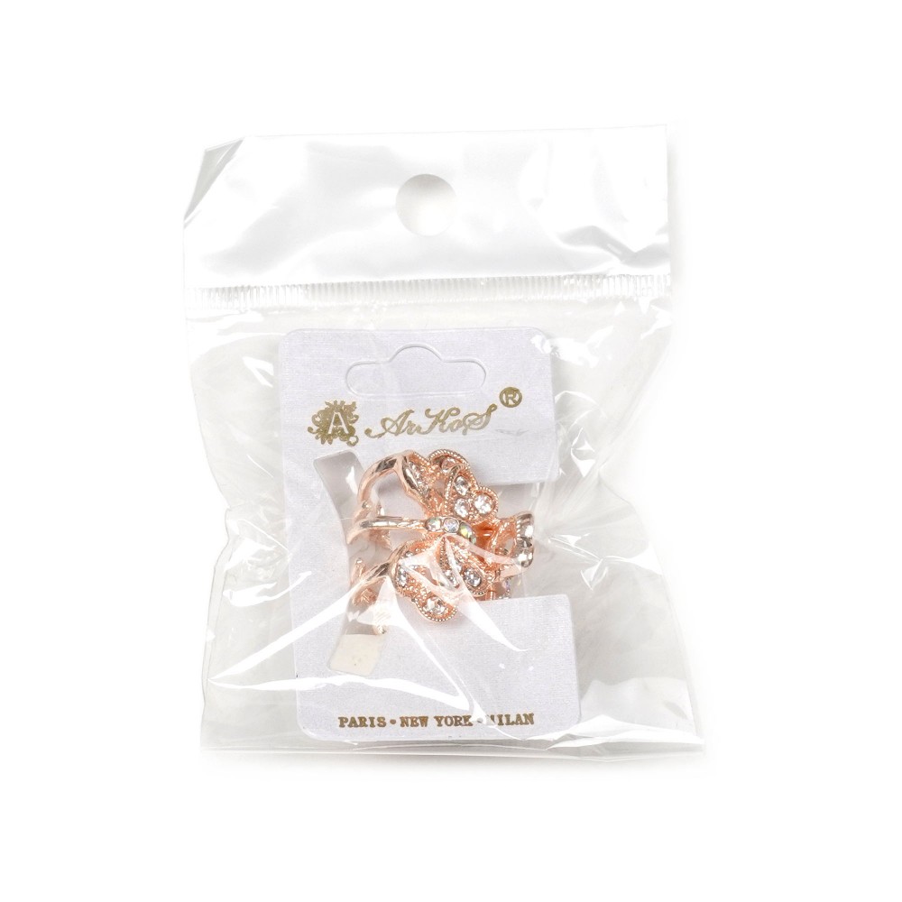 Заколка-краб для волосся з металу зі стразами 2.4см (14808) 15