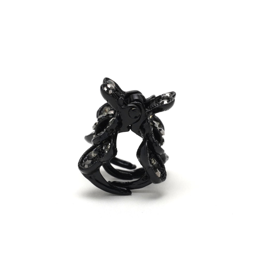 Заколка-краб для волосся з металу зі стразами 2.4см (14808) 4