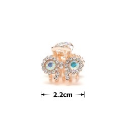 Заколка-краб для волос из металла со стразами 2.2см (15068)