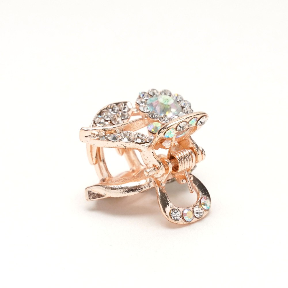 Заколка-краб для волосся з металу зі стразами 2.1см (15071) 8