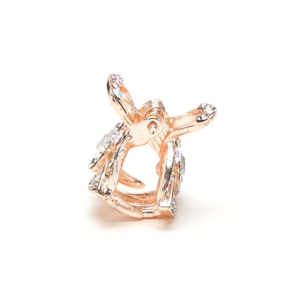 Заколка-краб для волосся з металу зі стразами 2.1см (15071) 9