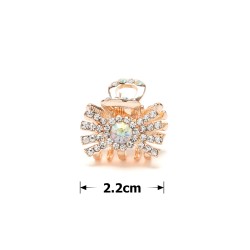 Заколка-краб для волос из металла со стразами 2.2см (15072)