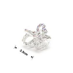 Заколка-краб для волосся з металу зі стразами 2.5см (15078)