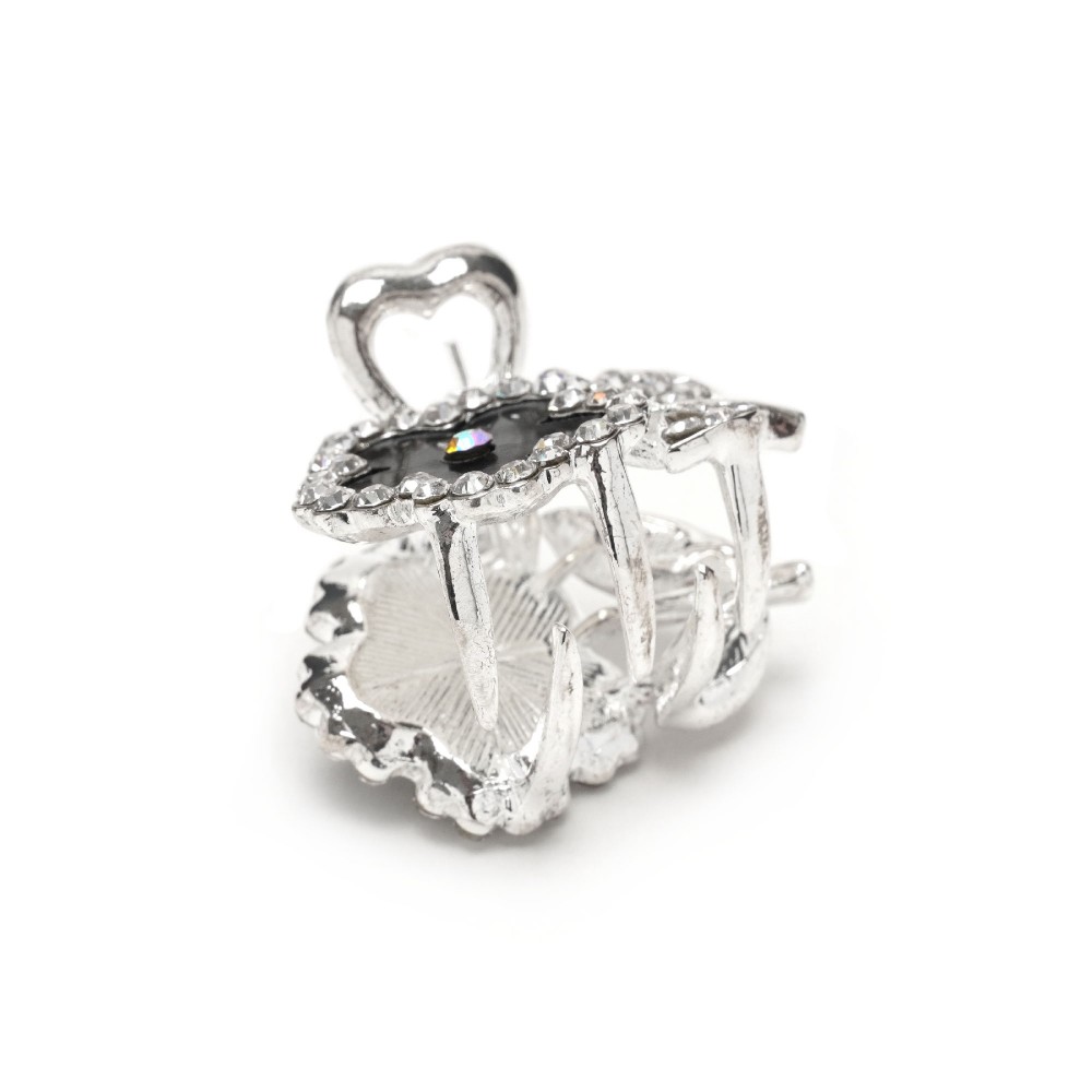 Заколка-краб для волосся з металу зі стразами 2.9см (15088) 3