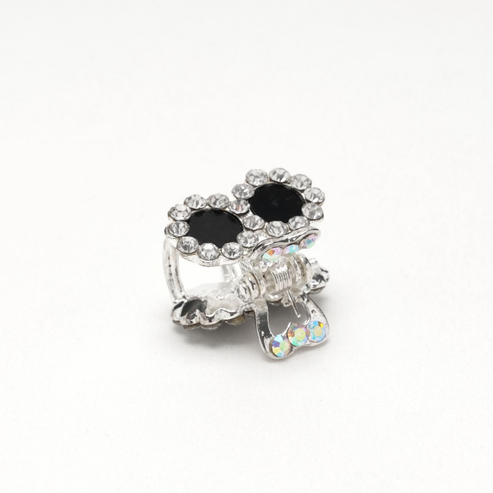 Заколка-краб для волосся з металу зі стразами 1.8см (15103) 2