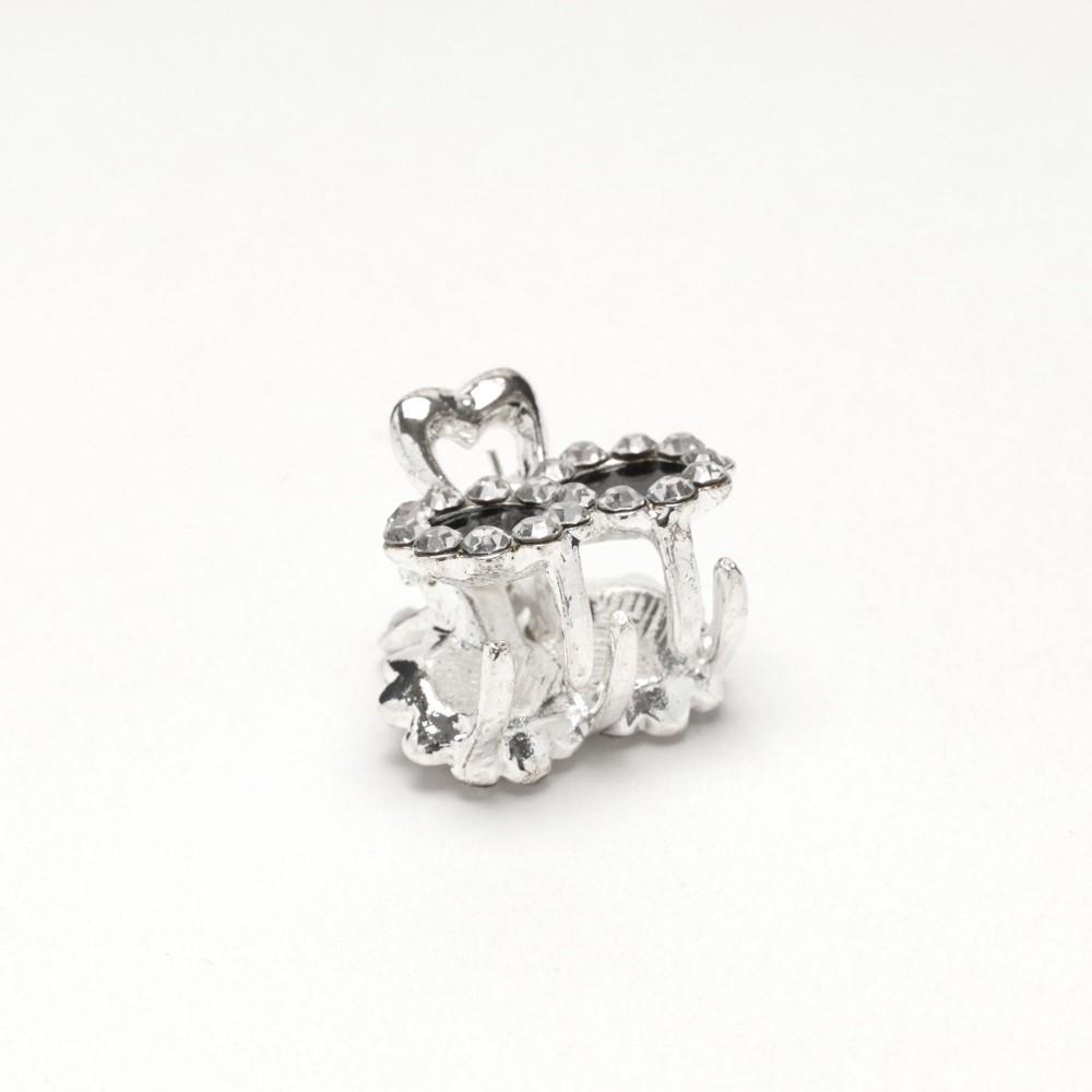 Заколка-краб для волосся з металу зі стразами 1.8см (15103) 3