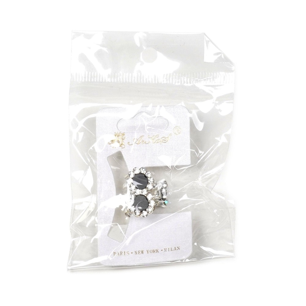 Заколка-краб для волосся з металу зі стразами 1.8см (15103) 5