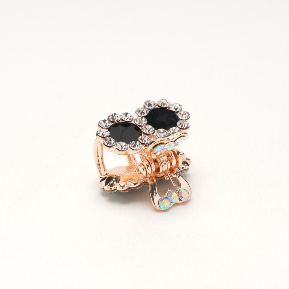 Заколка-краб для волосся з металу зі стразами 1.8см (15103) 7