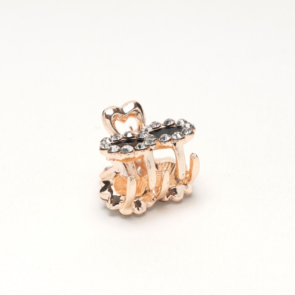 Заколка-краб для волосся з металу зі стразами 1.8см (15103) 8