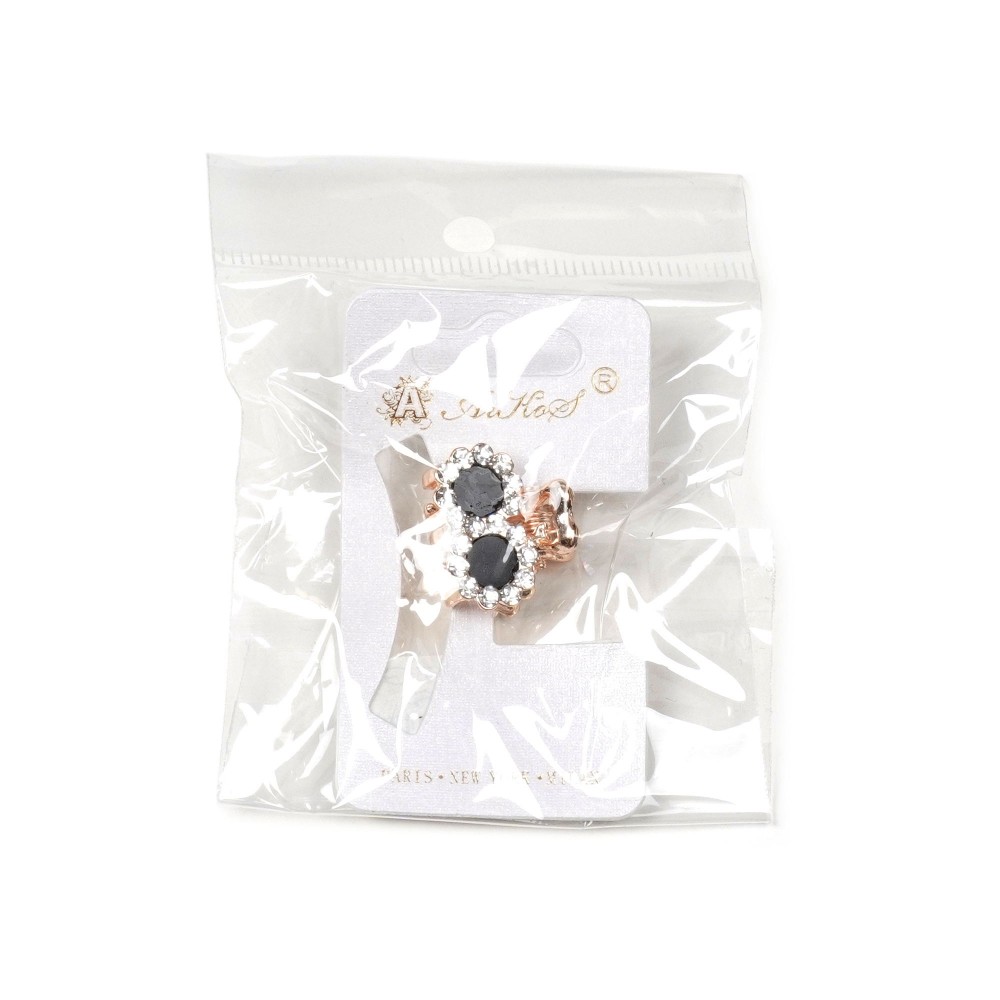 Заколка-краб для волосся з металу зі стразами 1.8см (15103) 10