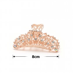 Заколка-краб для волосся з металу зі стразами 8см (15107)