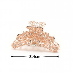 Заколка-краб для волосся з металу зі стразами 8.4см (15110)