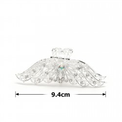 Заколка-краб для волосся з металу зі стразами 9.4см (15112)