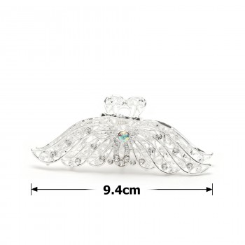 Заколка-краб для волосся з металу зі стразами 9.4см (15112)