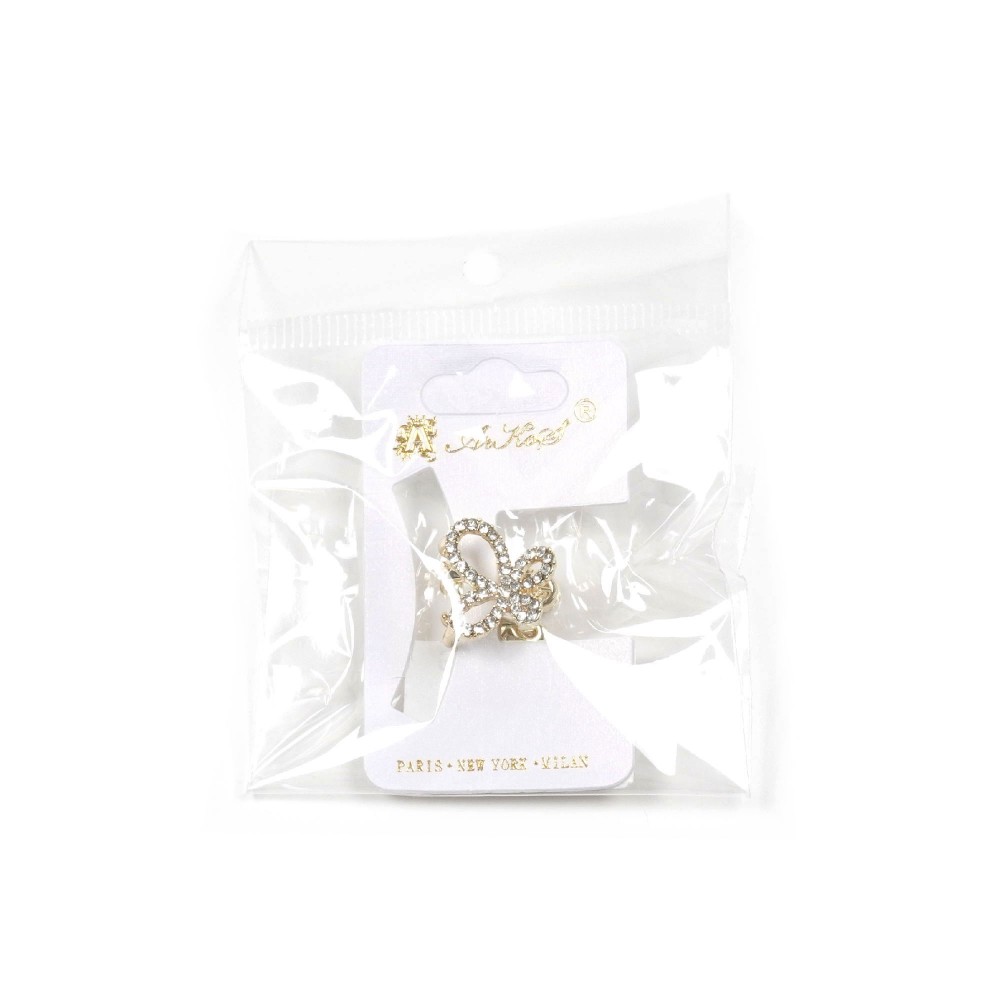 Заколка-краб для волосся з металу зі стразами 1.6см (15795) 7