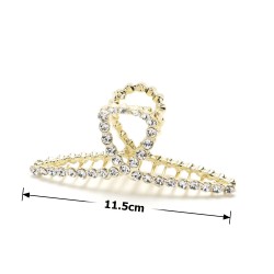 Заколка-краб для волосся з металу 11.5см зі стразами (23238)