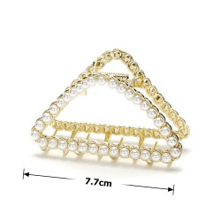 Заколка-краб для волос из металла золотистый 7.7см (23245)