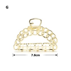 Заколка-краб для волос из металла 7.8см (26244)