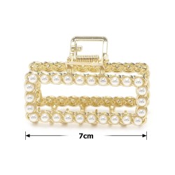 Заколка-краб для волос из металла золотистый 8.9см (28370)