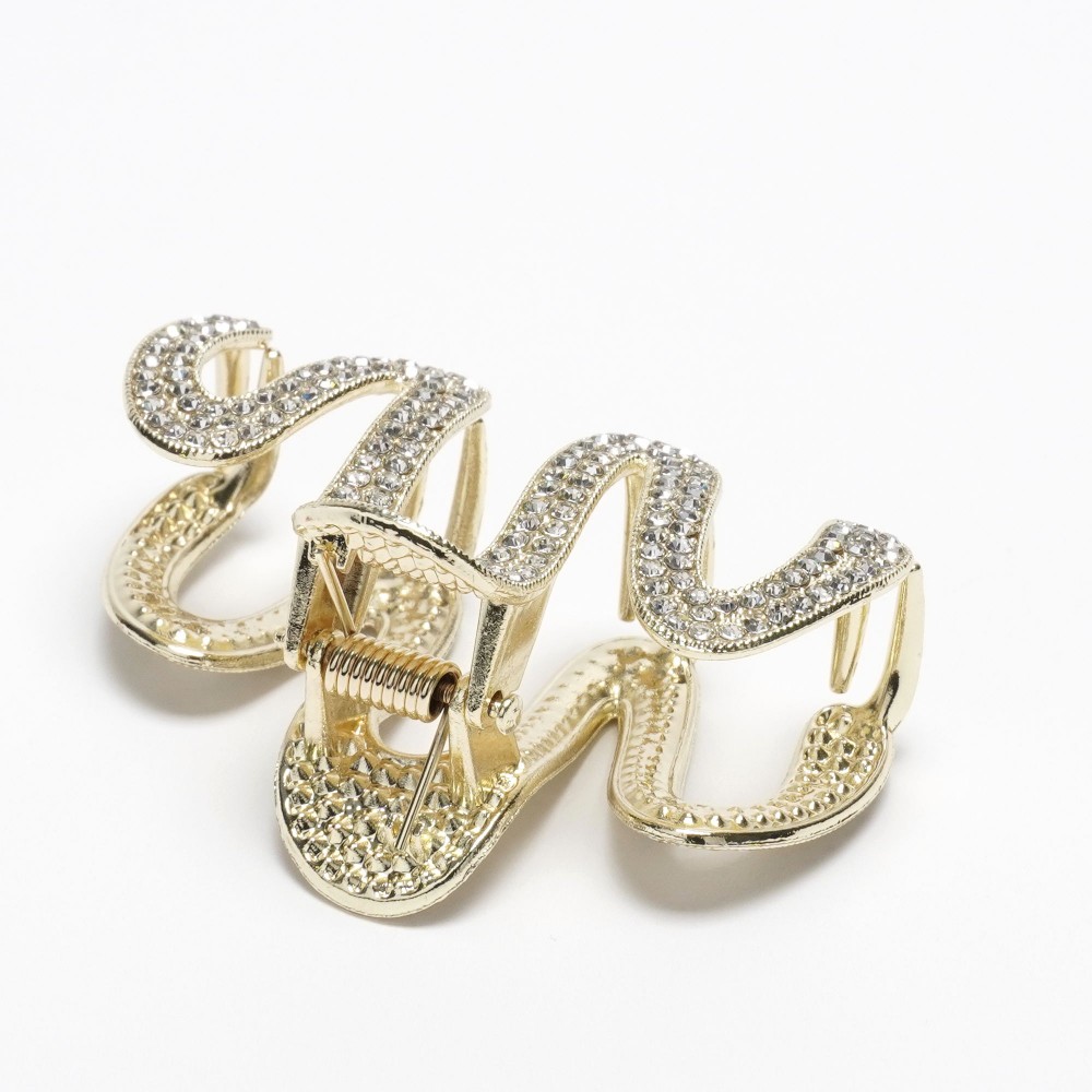 Заколка-краб для волос из металла 5.6см со стразами (31753) 8