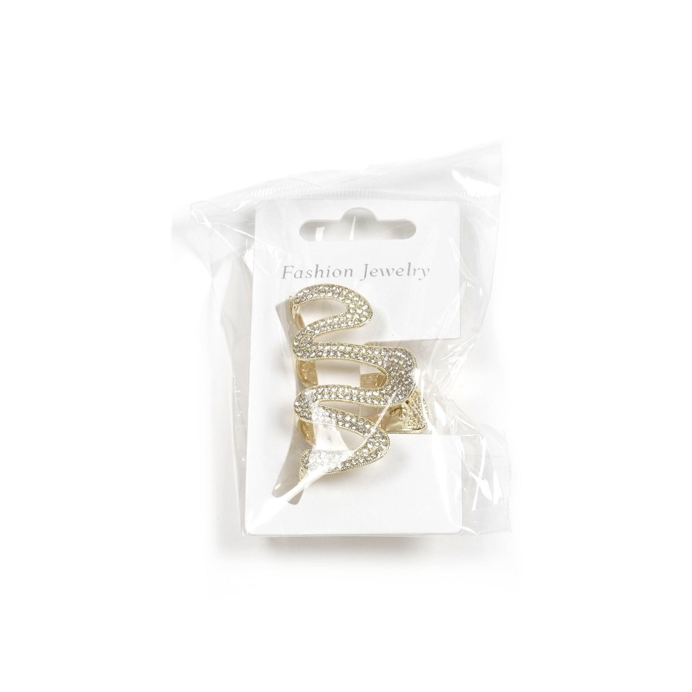 Заколка-краб для волос из металла 5.6см со стразами (31753) 9