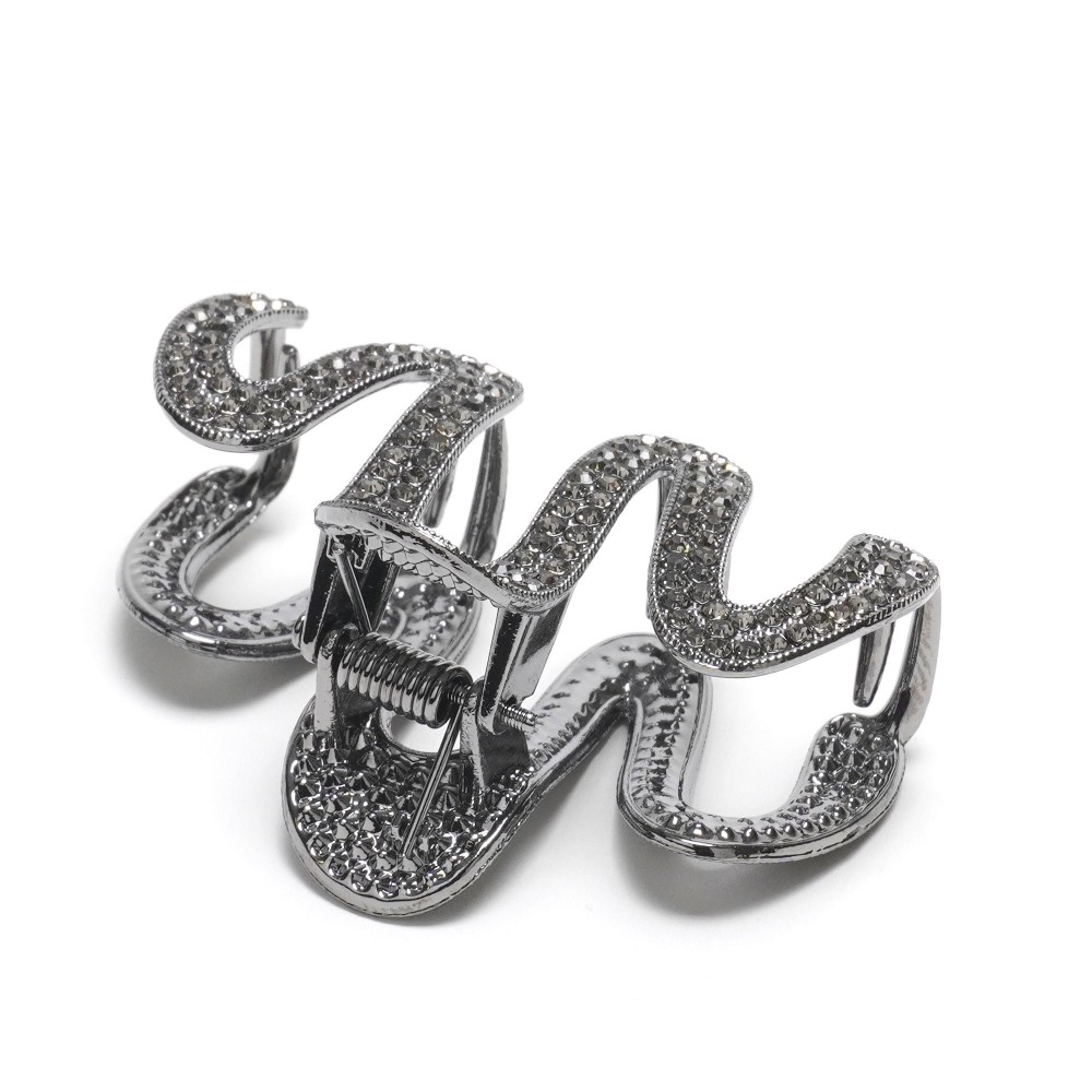 Заколка-краб для волос из металла 5.6см со стразами (31753) 11