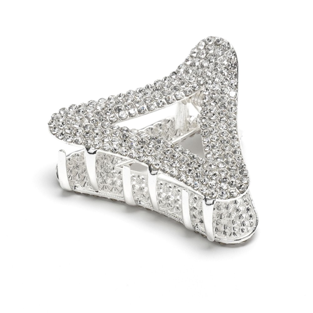 Заколка-краб для волос из металла 5см со стразами (31754) 3