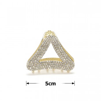 Заколка-краб для волосся з металу 5см зі стразами (31754)