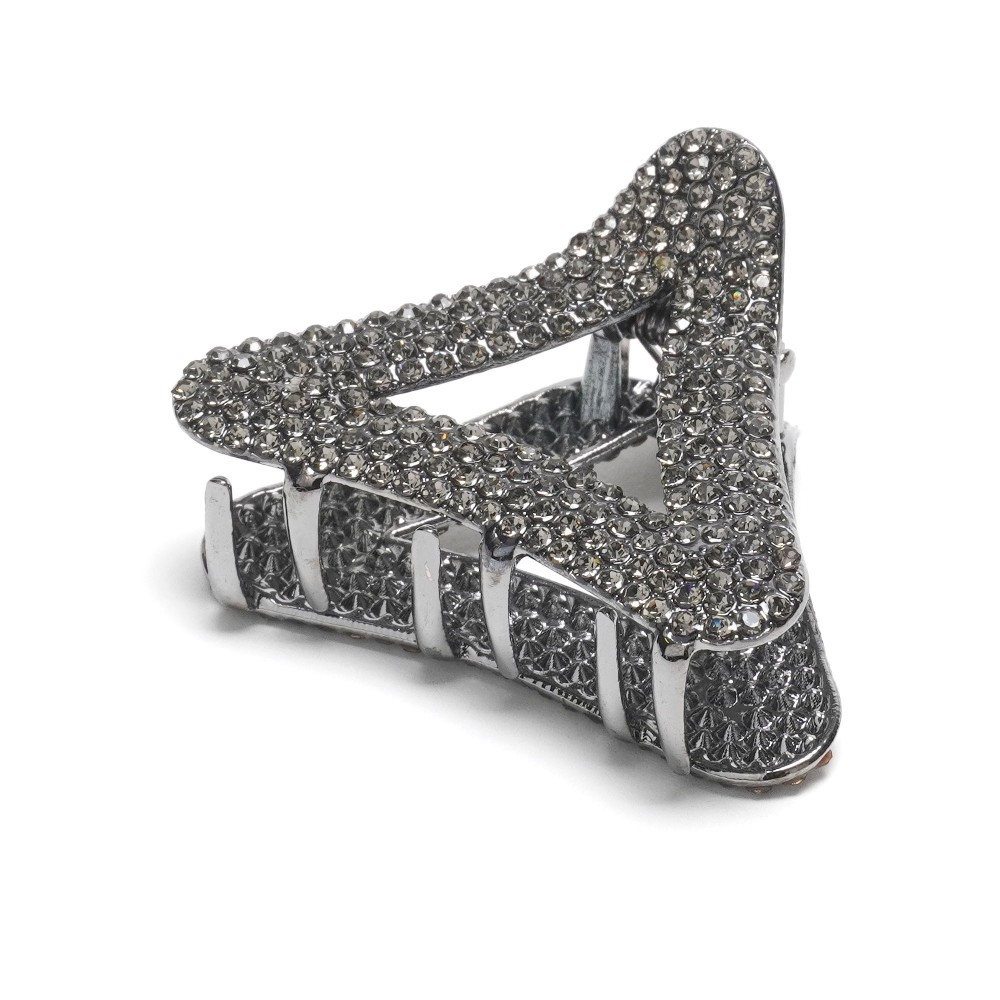 Заколка-краб для волос из металла 5см со стразами (31754) 10