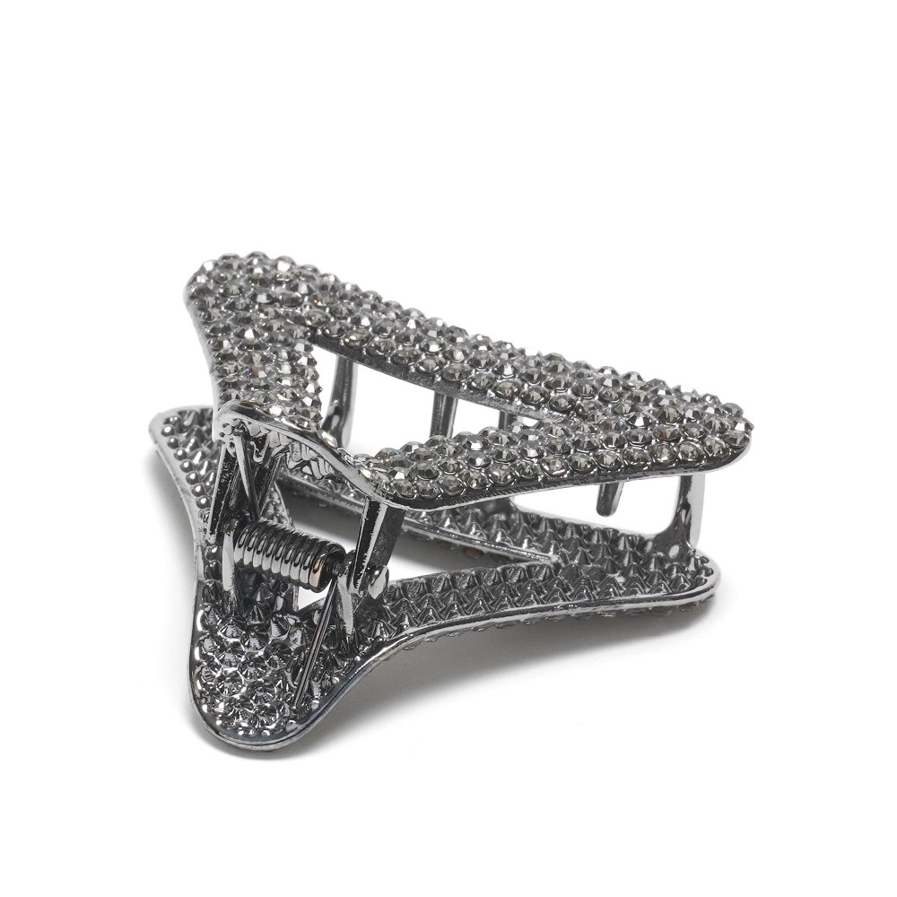 Заколка-краб для волос из металла 5см со стразами (31754) 11