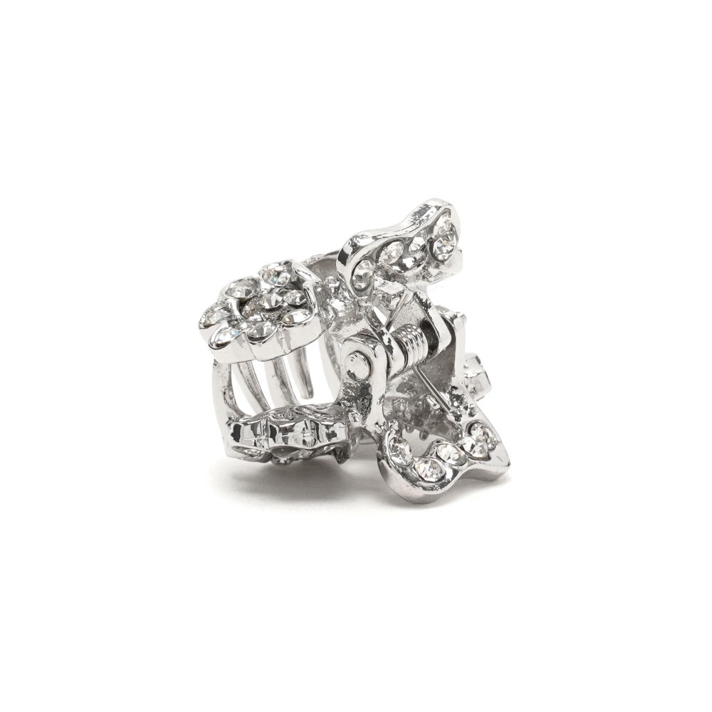 Заколка-краб для волосся з металу зі стразами 2.5см (3263) 2