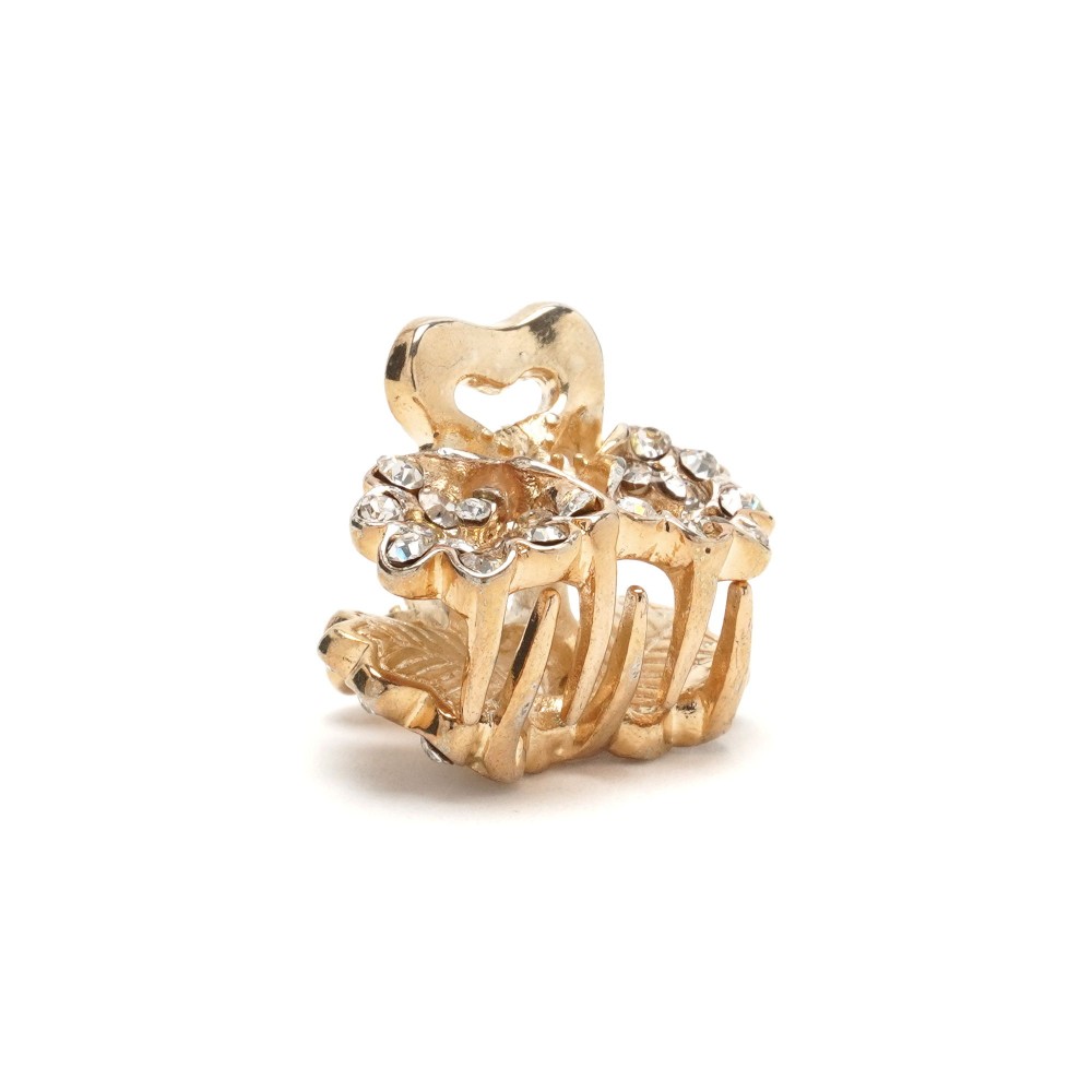 Заколка-краб для волосся з металу зі стразами 2.5см (3263) 18