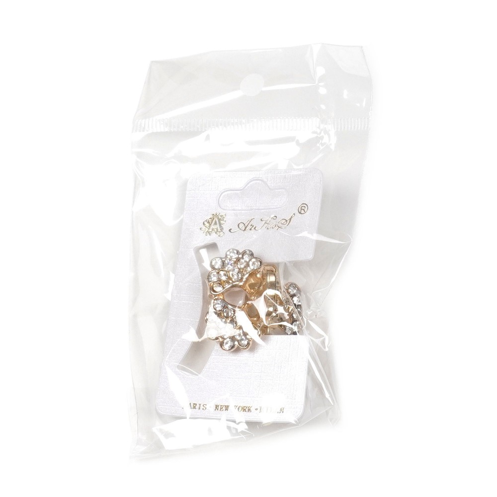 Заколка-краб для волосся з металу зі стразами 2.5см (3263) 20