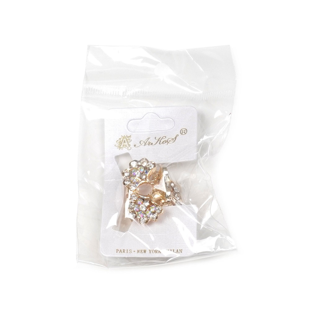 Заколка-краб для волосся з металу зі стразами 2.5см (3263) 24