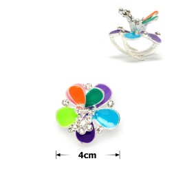 Заколка-краб для волосся з металу покрита емаллю (9168)