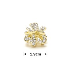 Заколка-краб для волосся з металу зі стразами 1.9см (9493)