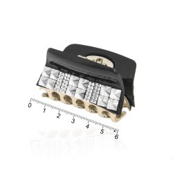 Заколка-краб для волос пластиковая со стразами (10017)