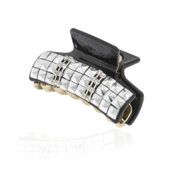 Заколка-краб для волос пластиковая со стразами (10019)