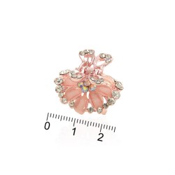 Заколка-краб для волосся з металу зі стразами 2.3см (10048)