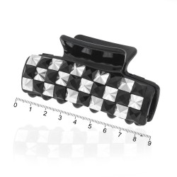 Заколка-краб для волос пластиковая со стразами (10079)