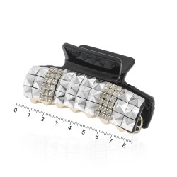 Заколка-краб для волосся пластикова зі стразами (10083)