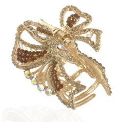 Заколка-краб для волос из металла со стразами 5.9см (11037)