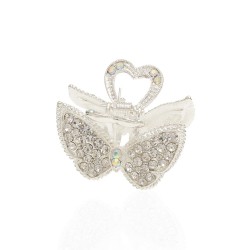 Заколка-краб для волосся з металу зі стразами 4.2см (14794)