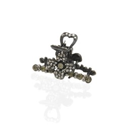 Заколка-краб для волосся з металу зі стразами 3.9см (14799)