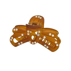 Заколка-краб для волосся пластикова зі стразами (296)