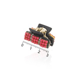 Заколка-краб для волосся пластикова зі стразами (9070)