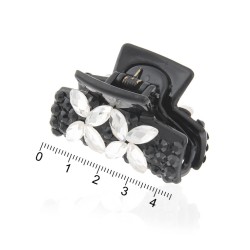 Заколка-краб для волосся пластикова зі стразами (9390)