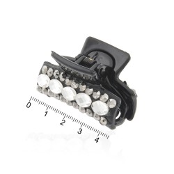 Заколка-краб для волосся пластикова зі стразами (9391)